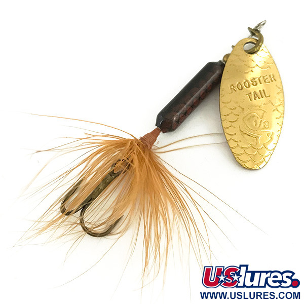 Yakima Bait Worden’s Original Rooster Tail, 1/8oz Gold / Brown spinning lure #7355