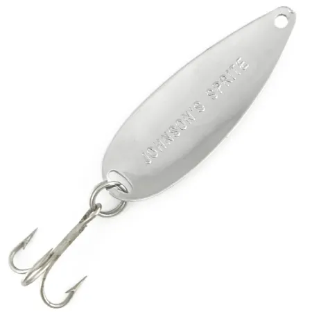 Vintage Johnson Sprite, 1/3oz Nickel / Red fishing spoon #7361