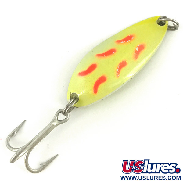 Vintage  Luhr Jensen Little Jewel, 1/3oz Yellow / Red fishing spoon #7365