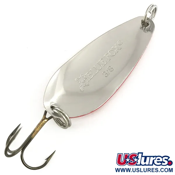 Blue Fox Strobe Tear Drop Spoon, 2/5oz Red / White / Nickel #7368