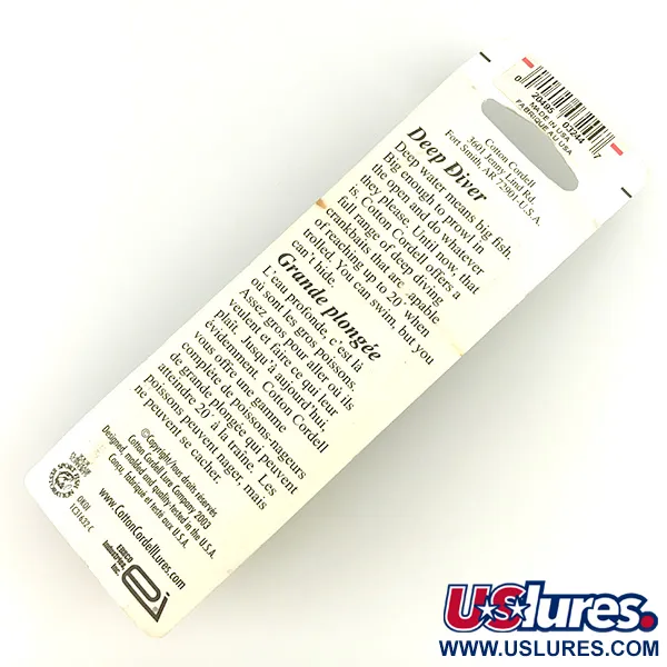   Cotton Cordell Grappler Shad Deep Diver, 2/5oz Pearl cisco fishing lure #7371