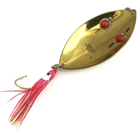 Vintage Herter's Glass eye spoon, 2oz Gold / Red Eyes fishing spoon #7374