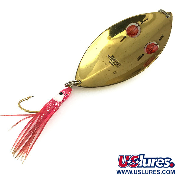 Vintage   Herter's Glass eye spoon, 2oz Gold / Red Eyes fishing spoon #7374