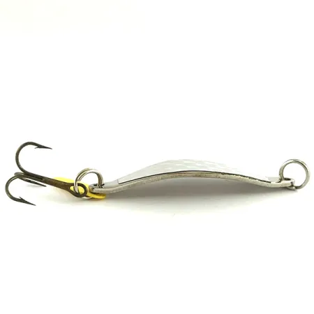 Vintage Bay de Noc Do-Jigger, 1/3oz Nickel / Rainbow Hologram fishing spoon #7384