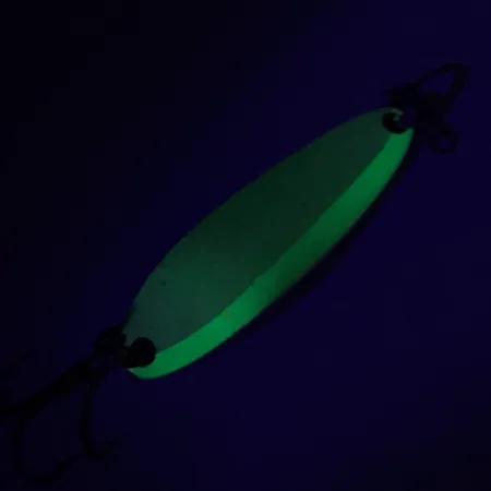 Luhr Jensen Krocodile Die #3 Glow, White / Green fishing spoon #7410