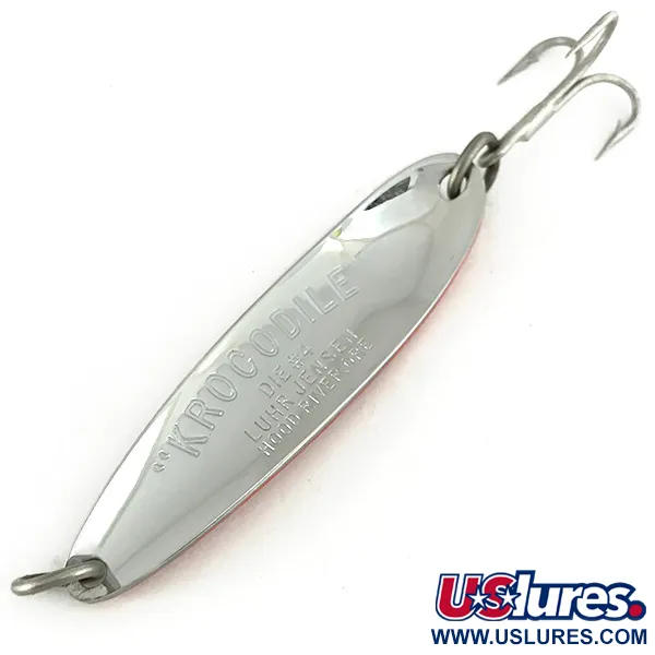  Luhr Jensen Krocodile Die #4 UV, 2/3oz Nickel / Red fishing spoon #7411
