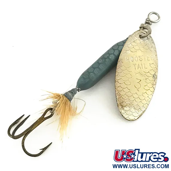 Vintage  Yakima Bait Worden’s Original Rooster Tail, 3/16oz Brass spinning lure #7413