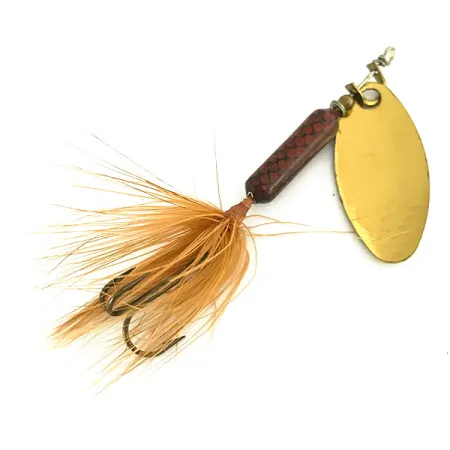 Vintage Yakima Bait Worden’s Original Rooster Tail, 1/8oz Gold spinning lure #7414