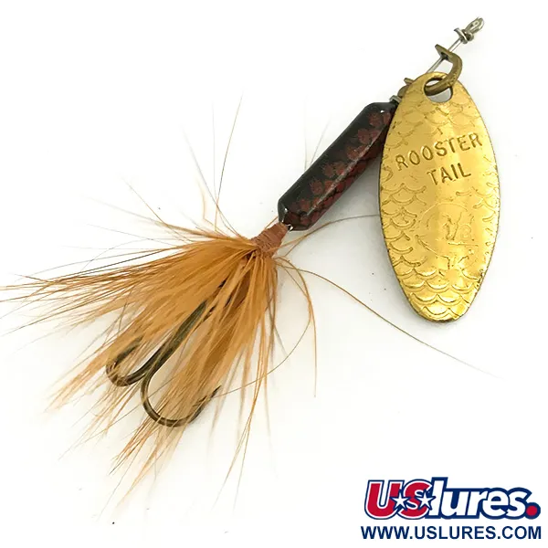 Vintage  Yakima Bait Worden’s Original Rooster Tail, 1/8oz Gold spinning lure #7414