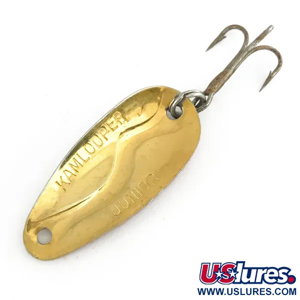 Vintage Acme Kamlooper Junior, 1/4oz Red / White / Gold fishing spoon #7418