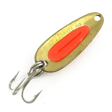 Vintage Blue Fox Pixee UV, 3/16oz Hammered Gold / Pink fishing spoon #7420