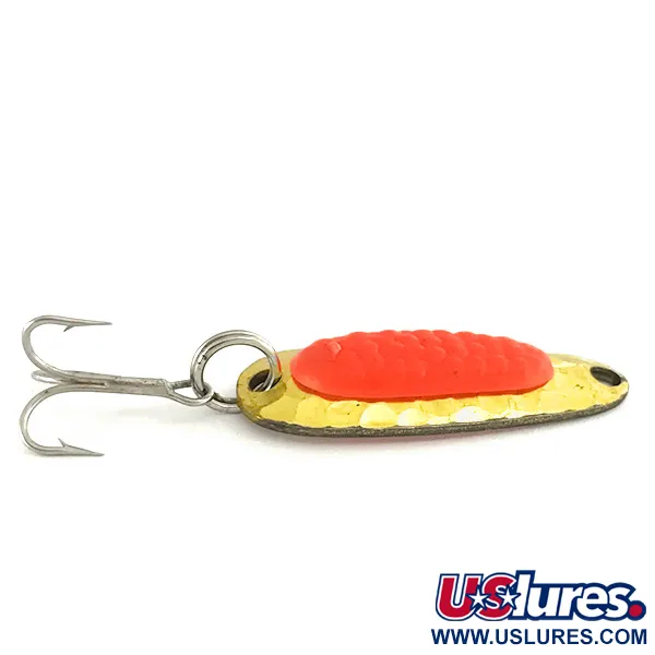 Vintage   Blue Fox Pixee UV, 3/16oz Hammered Gold / Pink fishing spoon #7420