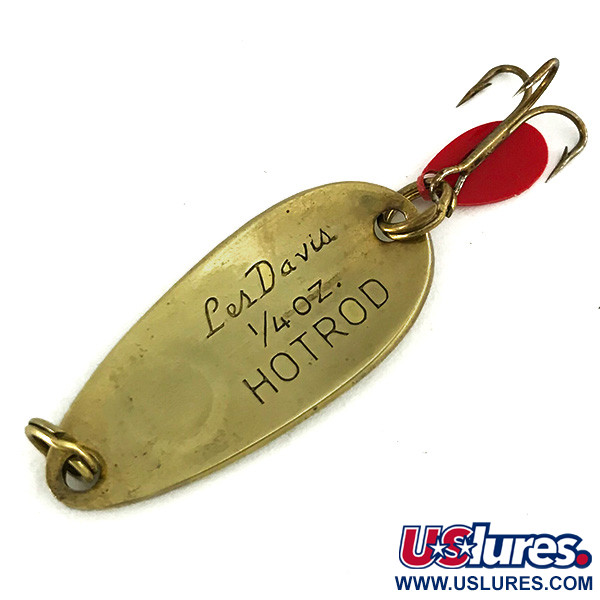 Vintage  Luhr Jensen Les Davis Hotrod, 1/4oz Hammered Brass fishing spoon #7421