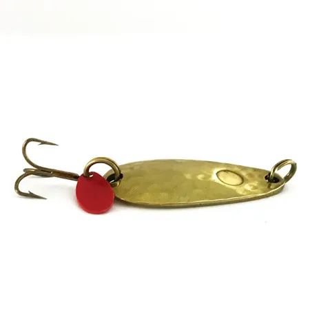 Vintage Luhr Jensen Les Davis Hotrod, 1/4oz Hammered Brass fishing spoon #7421