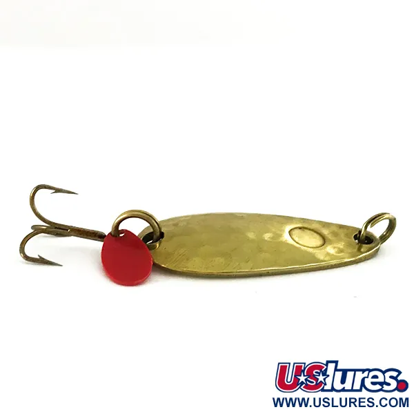 Vintage Luhr Jensen Les Davis Hotrod, 1/4oz Hammered Brass fishing spoon #7421