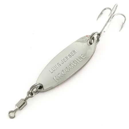 Luhr Jensen Krocodile UV, 1/4oz Hammered Nickel / Orange fishing spoon #7447