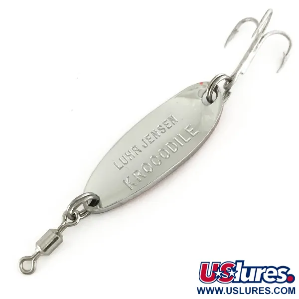 Luhr Jensen Krocodile UV, 1/4oz Hammered Nickel / Orange fishing spoon #7447