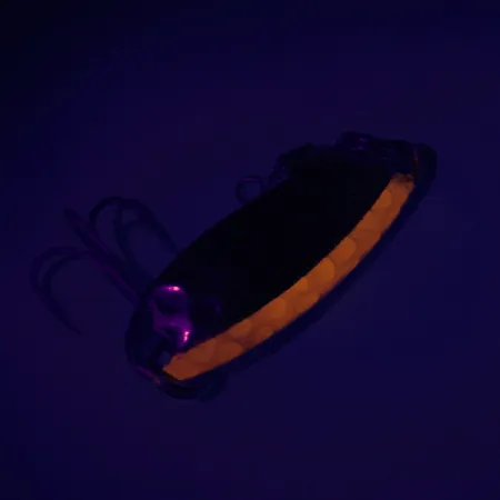 Luhr Jensen Krocodile UV, 1/4oz Hammered Nickel / Orange fishing spoon #7447