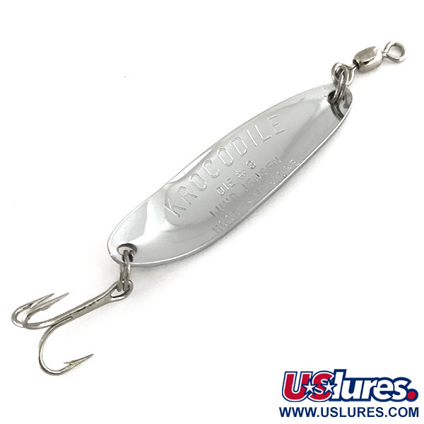   Luhr Jensen Krocodile Die #3 UV, 1/3oz Hammered Nickel / Orange fishing spoon #7448