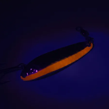 Luhr Jensen Krocodile Die #3 UV, 1/3oz Hammered Nickel / Orange fishing spoon #7448