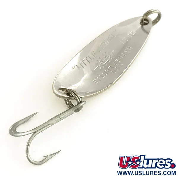 Vintage  Luhr Jensen Little Jewel, 1/3oz Nickel fishing spoon #7449