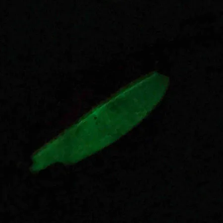 Vintage TODDCO Main liner Glow UV, 2/5oz Red / White / Nickel Glow in Dark, UV Fluorescent fishing spoon #7451