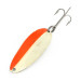 Vintage   Main liner Glow UV, 2/5oz Red / White / Nickel Glow in Dark, UV Fluorescent fishing spoon #7451