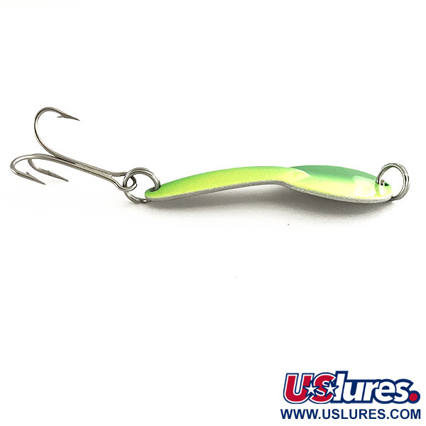  Acme Dazzler #2 UV, 1/4oz Green / Yellow / Nickel fishing spoon #7455