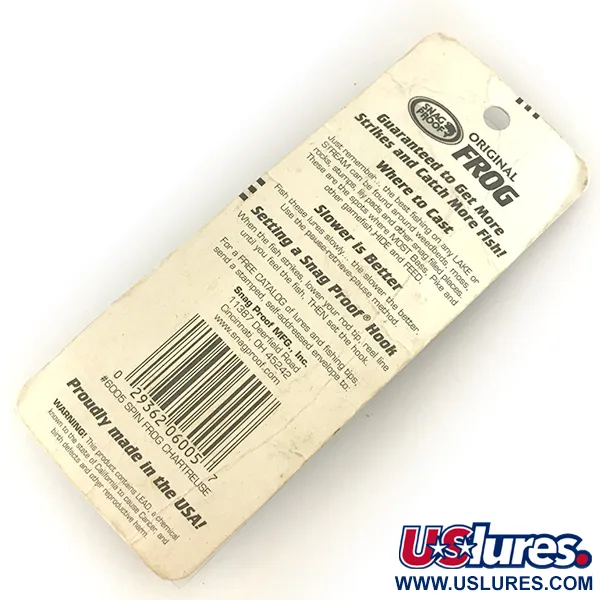   Snag Proof Original Frog, 1/3oz Chartreuse fishing #17485