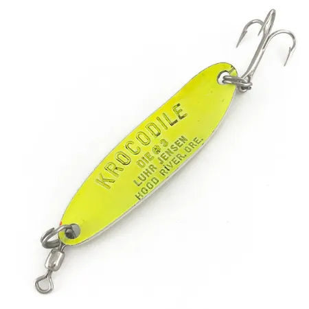 Luhr Jensen Krocodile Die #3 UV, 1/3oz Chartreuse fishing spoon #7468