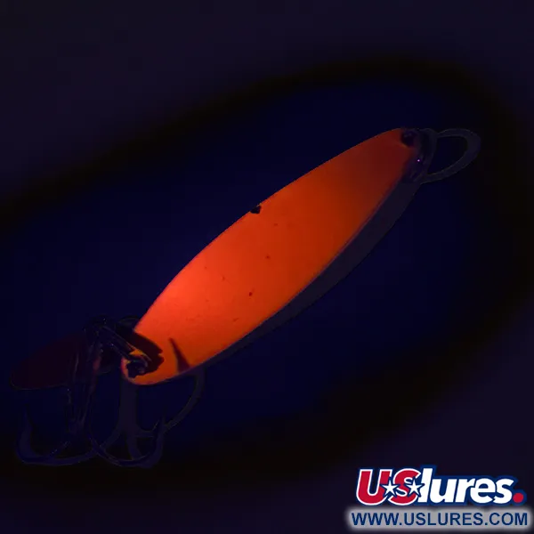 Vintage Bay de Noc Swedish pimple UV, 1/2oz Red fishing spoon #7469