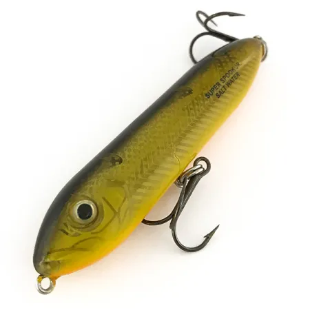 Vintage Heddon Excalibur Super Spook Saltwater, 1/2oz Olive fishing lure #7475