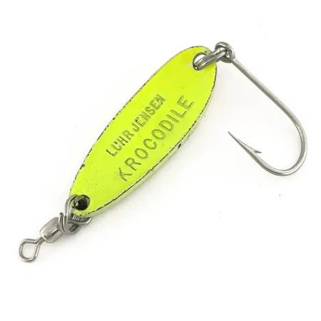 Luhr Jensen Krocodile UV, 1/3oz Chartreuse / Red fishing spoon #7484
