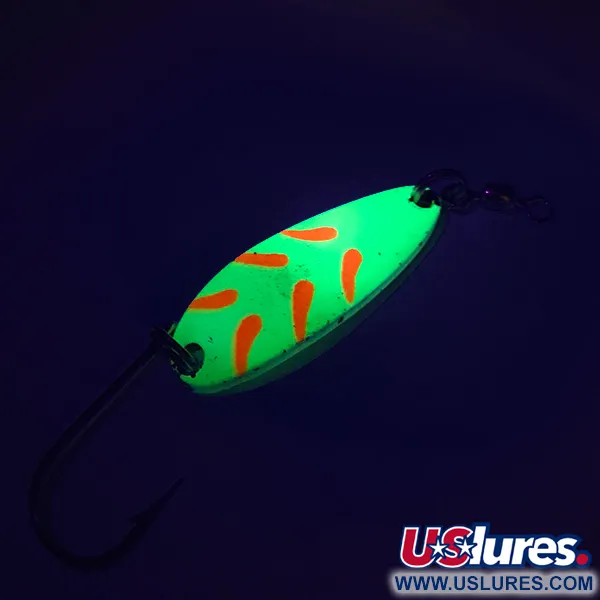  Luhr Jensen Krocodile UV, 1/3oz Chartreuse / Red fishing spoon #7484