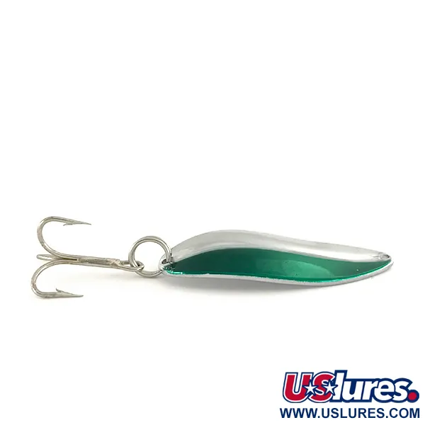 Vintage  TODDCO Main liner , 3/4oz Nickel / Green fishing spoon #7486