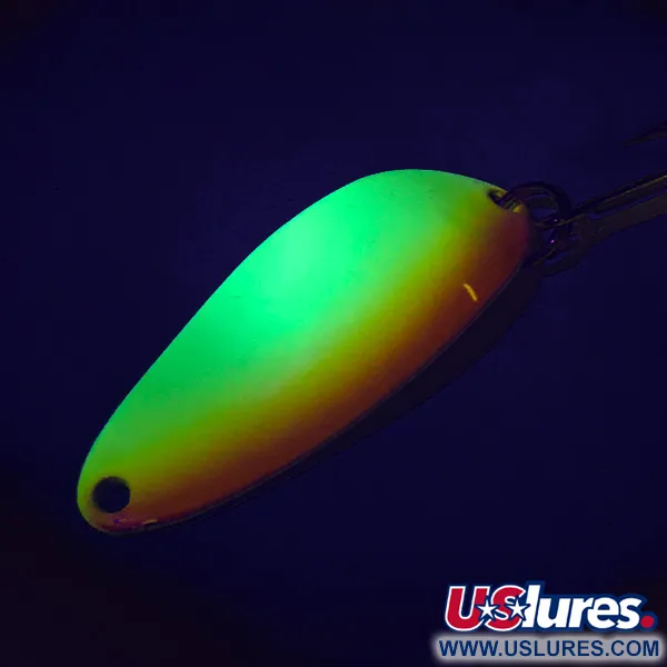  Seneca Little Cleo (Hula Girl) UV, 1/3oz Yellow / Orange / Nickel fishing spoon #7490