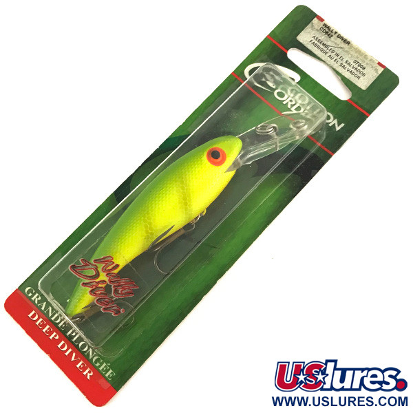   Cotton Cordell Wally Diver, 1/2oz Chartreuse fishing lure #7499
