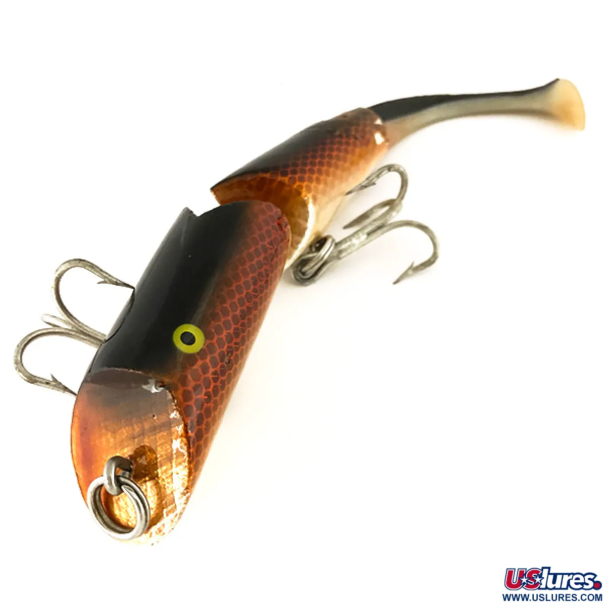 Vintage Fred Arbogast A.C. Plug Vintage Popper, 1oz Brown fishing lure #7508