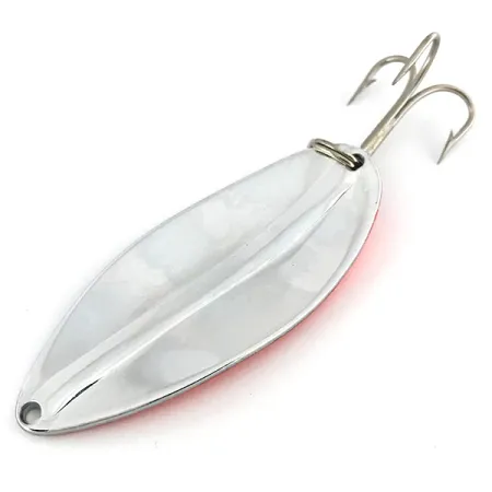 Vintage TODDCO Main liner UV, 3/4oz Nickel / Red fishing spoon #7518