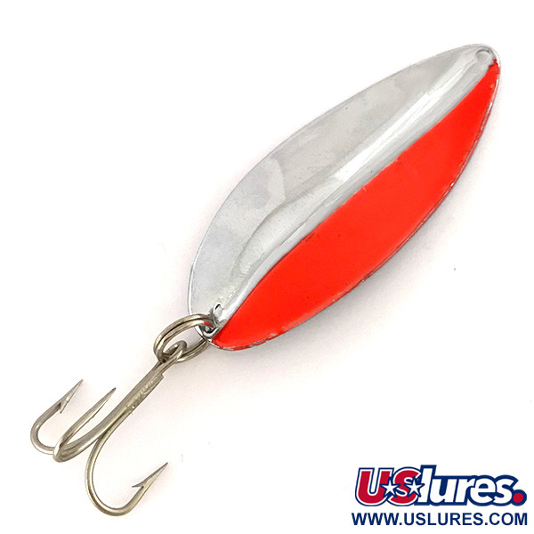 Vintage   Main liner UV, 3/4oz Nickel / Red fishing spoon #7518