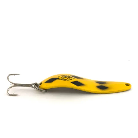 Eppinger Dardevle Cop-E-Cat 7300, 1/3oz Five of Diamonds (Yellow / Black / Brass) fishing spoon #7524