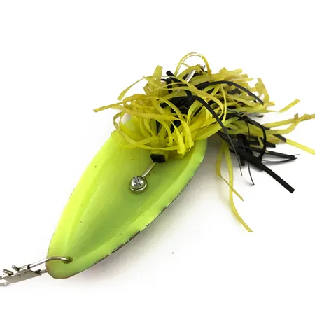 Vintage Swamp Fox Weedless Original Moss Boss UV, 1/2oz Green UV Glow in UV light, Fluorescent fishing spoon #7525