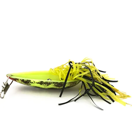 Vintage Swamp Fox Weedless Original Moss Boss UV, 1/2oz Green UV Glow in UV light, Fluorescent fishing spoon #7525