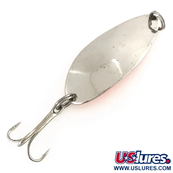 Vintage Seneca Little Cleo (Hula Girl), 2/3oz Nickel / Orange fishing spoon #7540