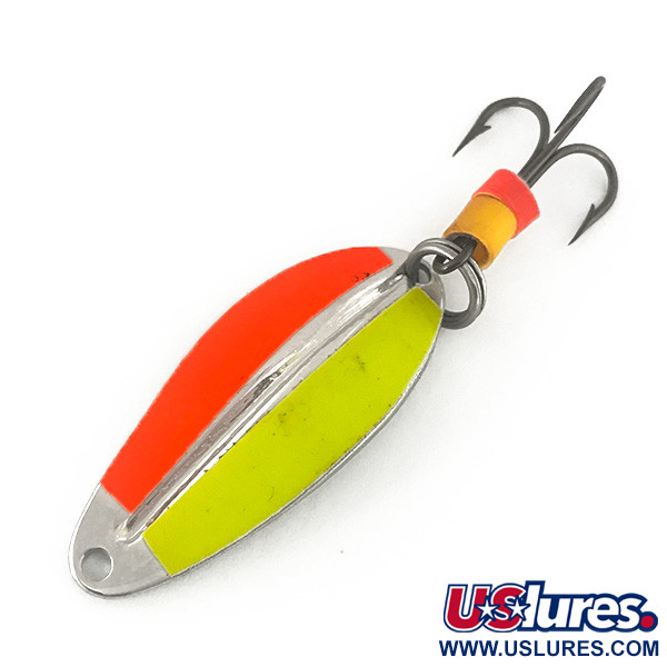 Vintage   Main liner UV, 1/4oz Nickel / Orange / Yellow fishing spoon #7544