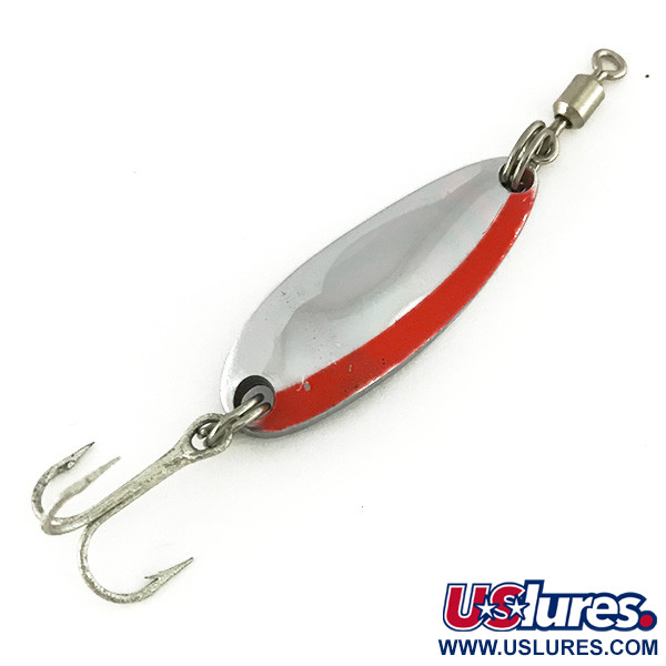  Luhr Jensen Krocodile UV, 1/4oz Nickel / Red fishing spoon #7552