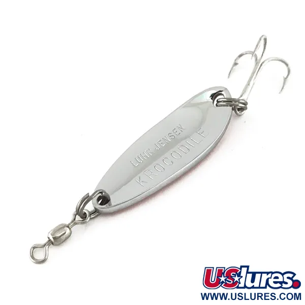  Luhr Jensen Krocodile, 1/3oz Nickel / Red fishing spoon #7554