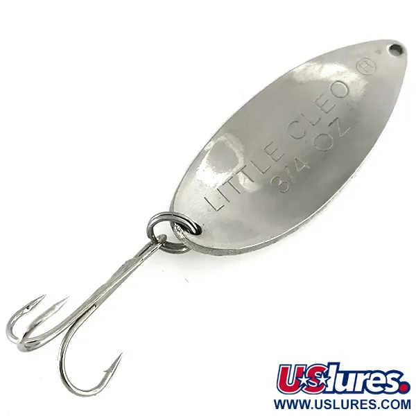 Vintage   Acme Little Cleo Glow, 3/4oz White / Red / Nickel fishing spoon #7559