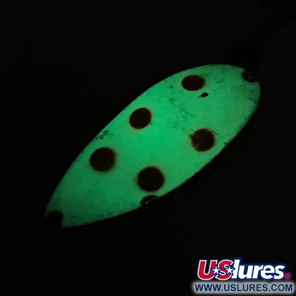 Vintage   Acme Little Cleo Glow, 3/4oz White / Red / Nickel fishing spoon #7559