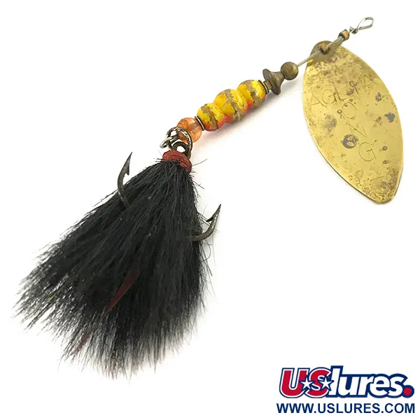 Vintage   Mepps Aglia Long 3 Dressed, 2/5oz Brass spinning lure #7562